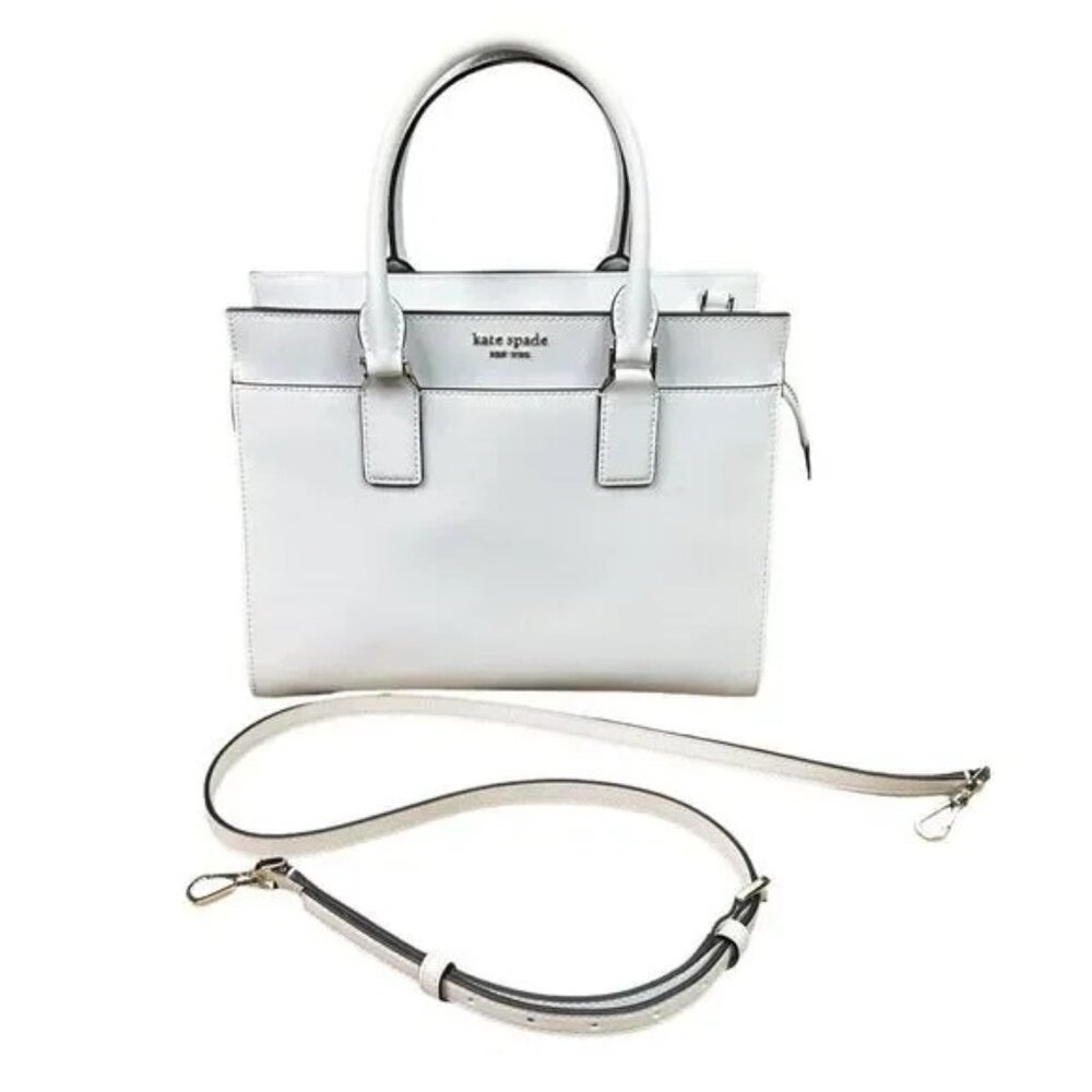 Euc Kate Spade NY White Leather Shoulder Bag Satchel Purse